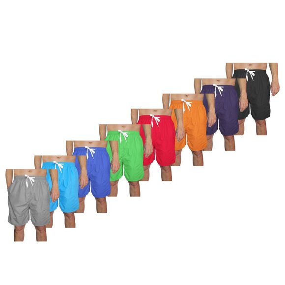 Men's Fast Dry Swim Trunks w/ Pockets Solid Bathing Beachwear Flex Board Shorts - Picture 8 of 15